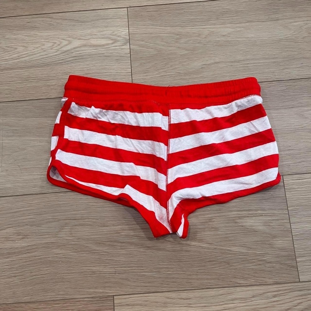 Vintage Y2K Coca Cola Striped Low Rise Shorts Women S Festival Coquette Summer - Picture 5 of 5